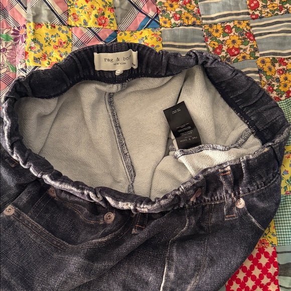 rag & bone Miramar Trompe L’Oeil Sweat/Jean Shorts-Size Medium - Picture 8 of 8